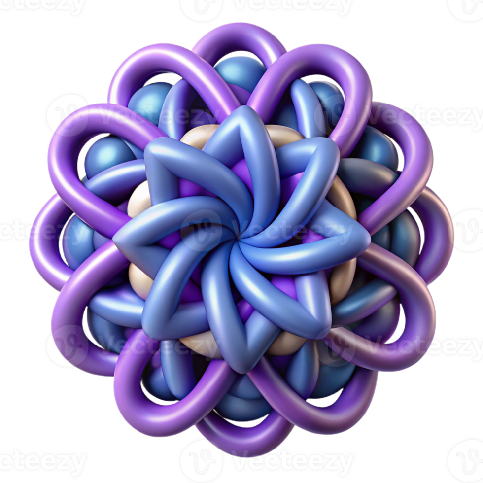 A Complex Abstract Sphere of Intertwined Shapes and Colors png