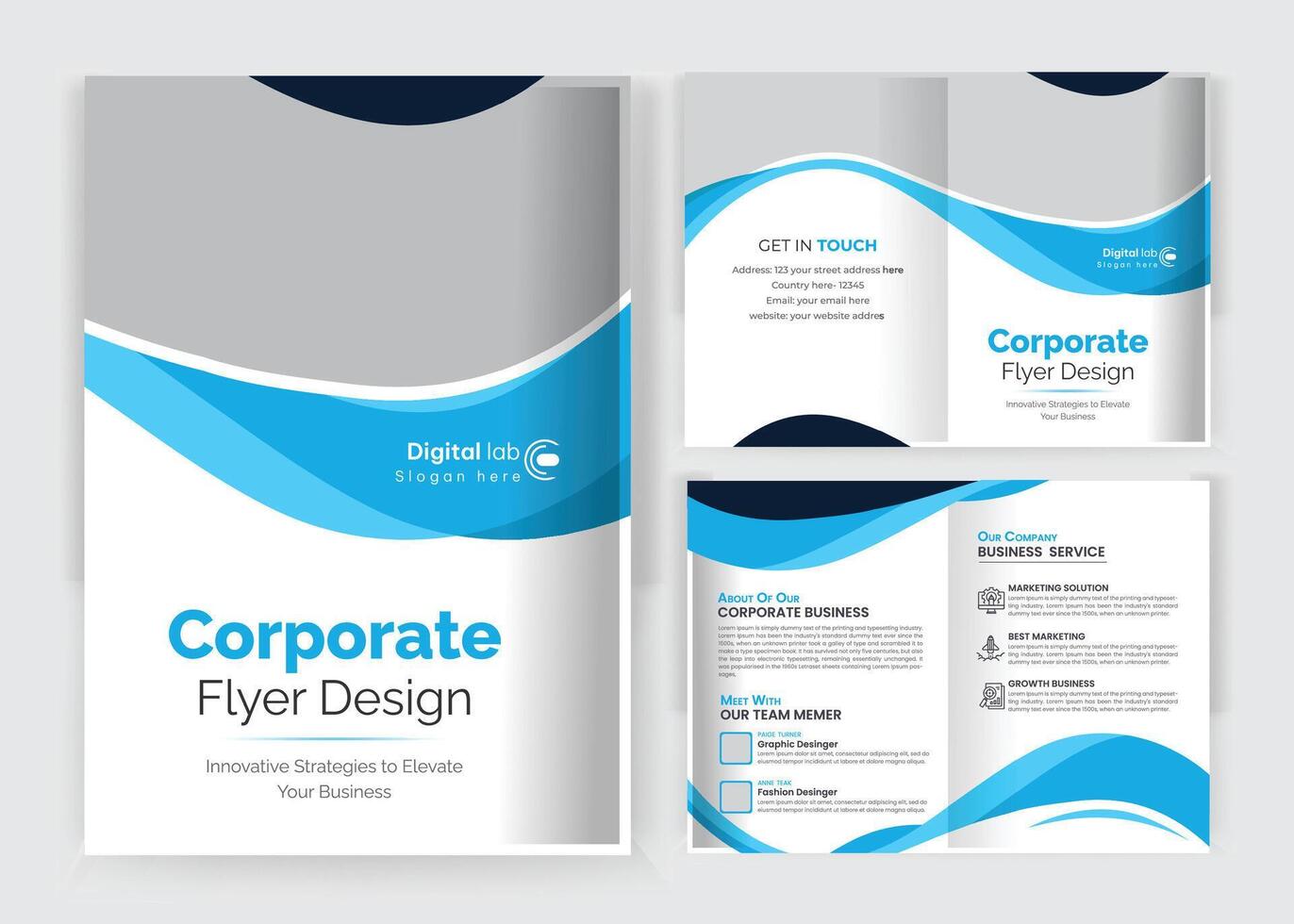 corporate brochure design template vector