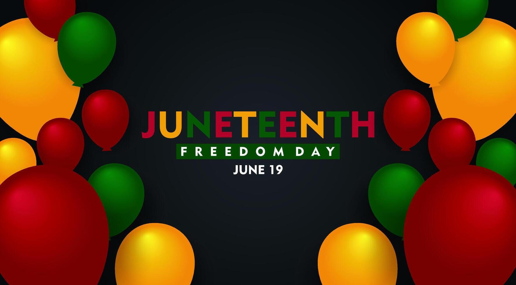 Juneteenth Freedom Day banner with balloon vector