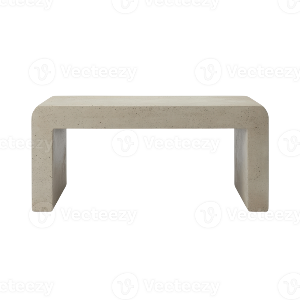 Minimalist Concrete Coffee Table With Clean Lines And Textured Surface On Transparent Background png