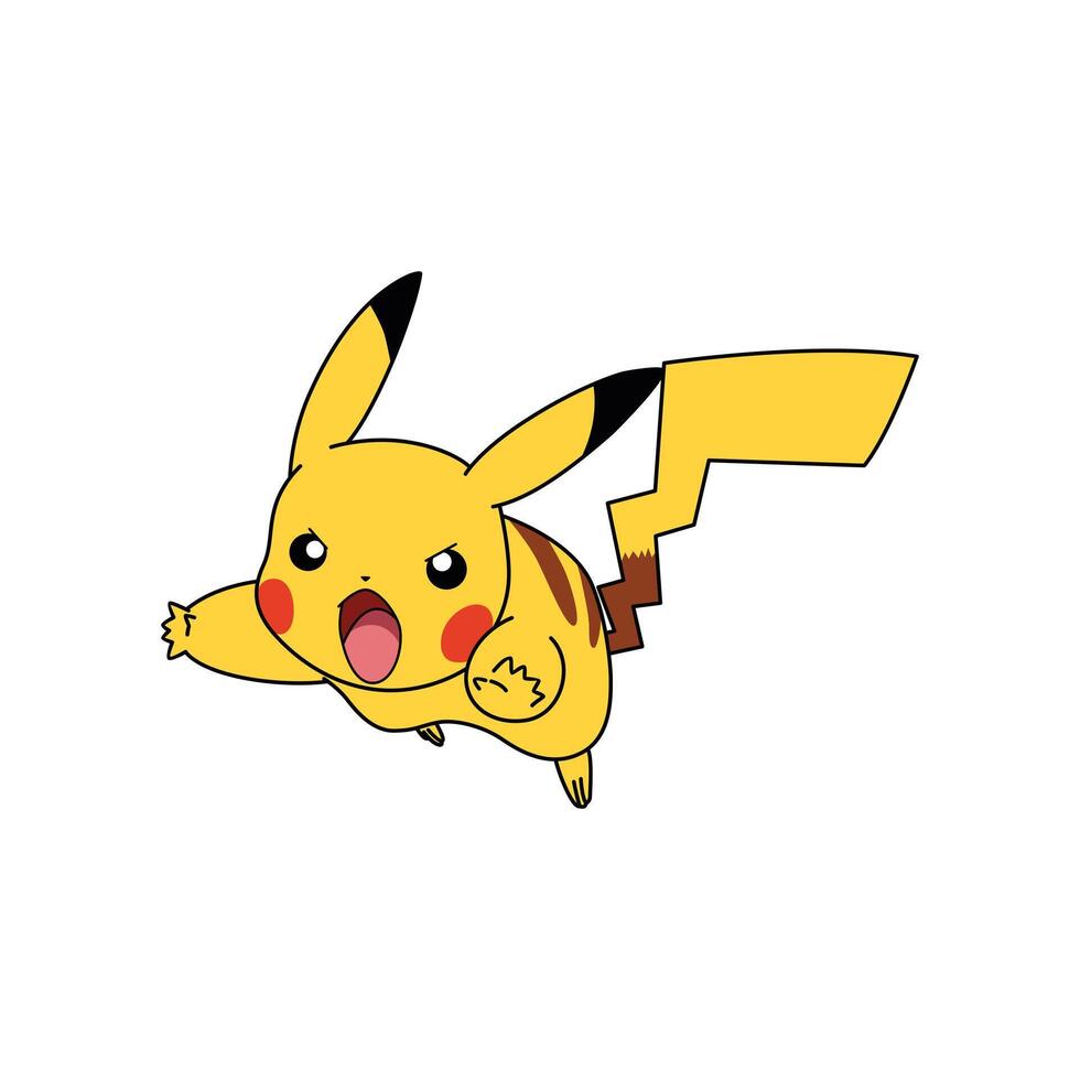 Cute Jumping Pikachu vector