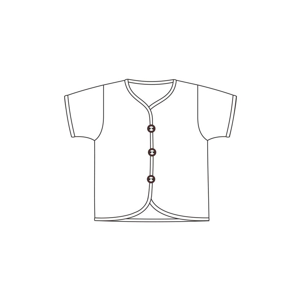 children's short sleeve shirt pattern with front buttons vector