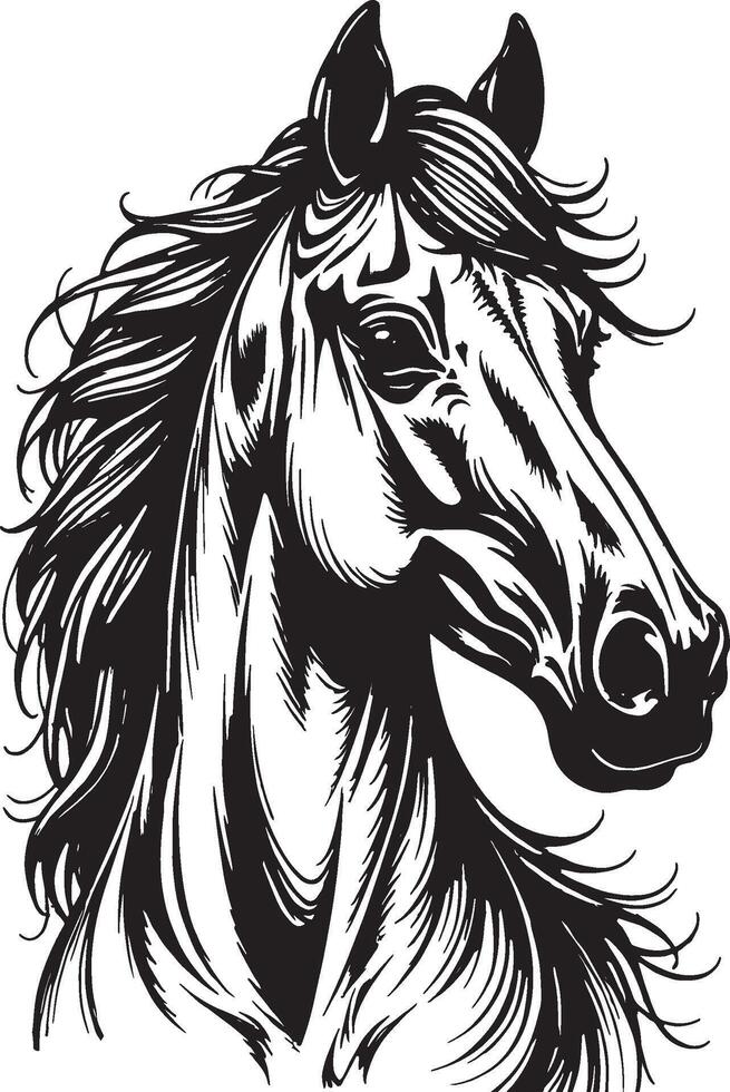 A drawing of a horse silhouette vector