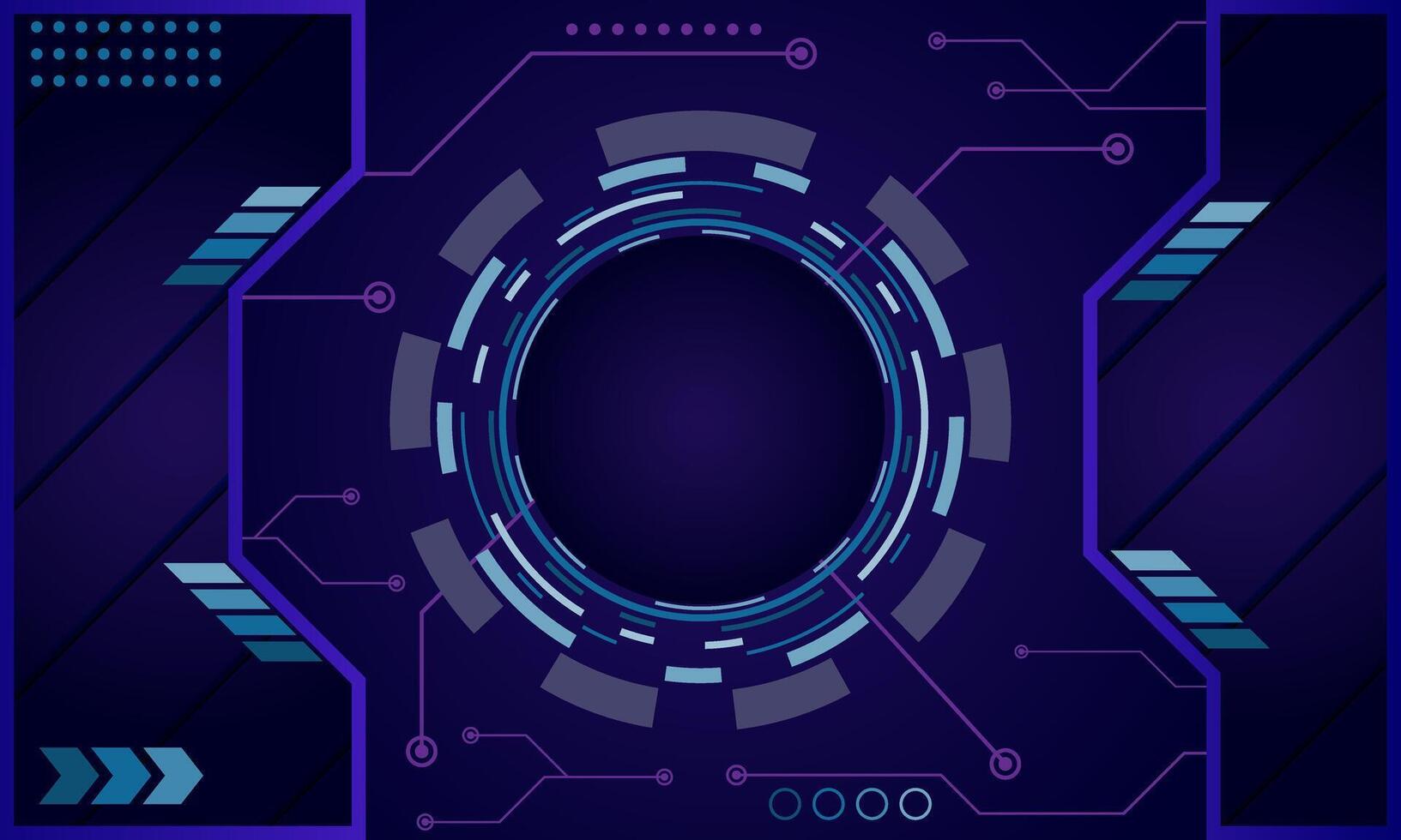 High tech abstract background featuring glowing blue and geometric elements with a futuristic design and dark theme perfect for presentations technology dashboards and sci fi graphics vector
