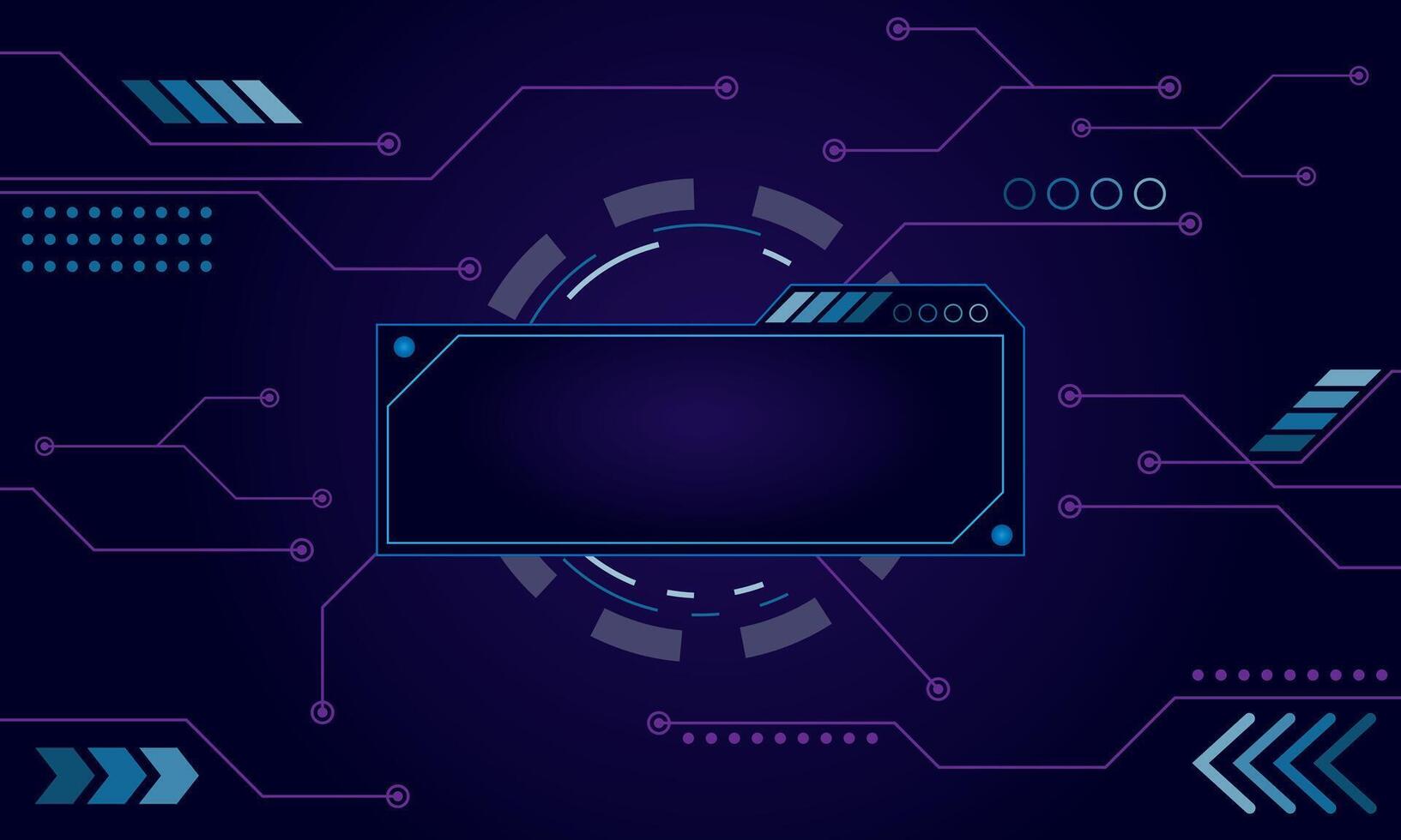 Abstract circuit board elements on technology blue futuristic background. Circuit board illustration. Tech network. Cyber connection electronic. AI chip and Big Data concept. vector