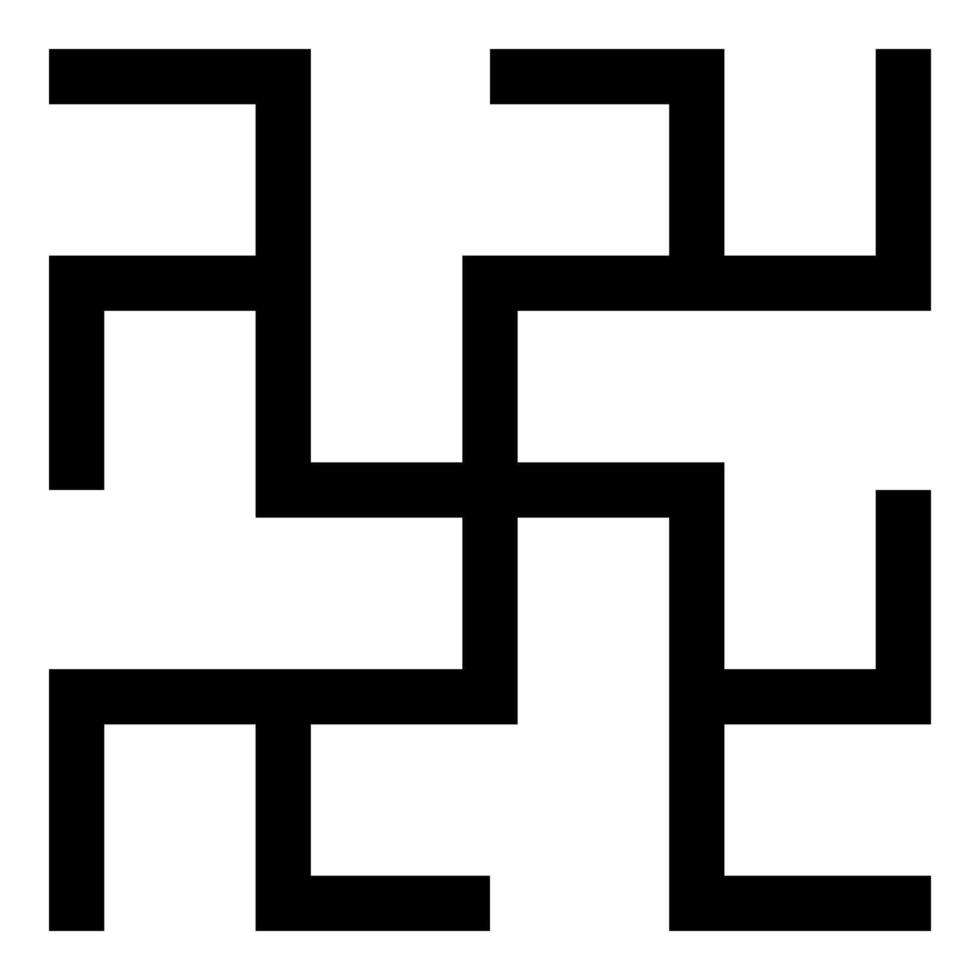 Odolen grass symbol sign slavic pagan icon black color style vector