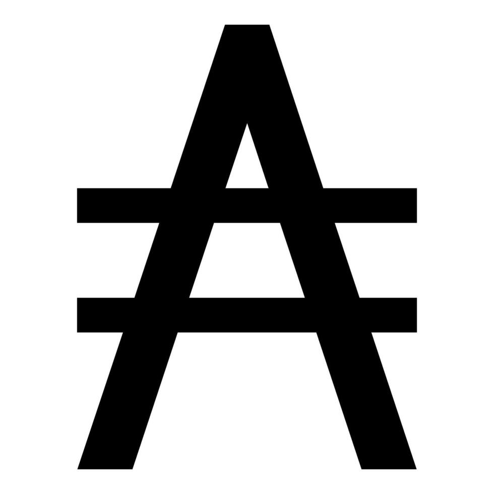 Austral symbol sign icon black color style vector