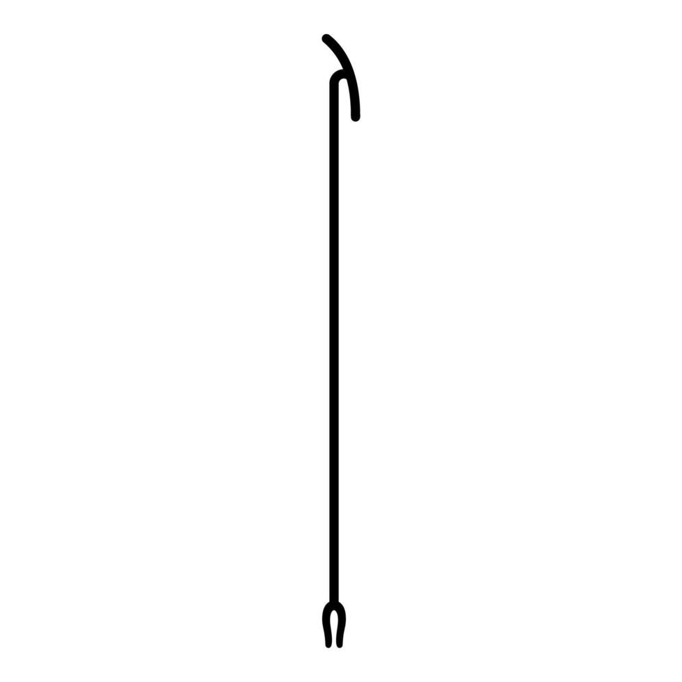 Egyptian scepter Uas icon black color style vector