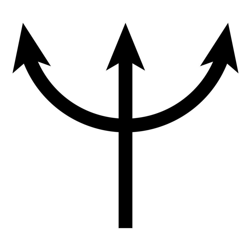 Trident Neptune icon black color style vector