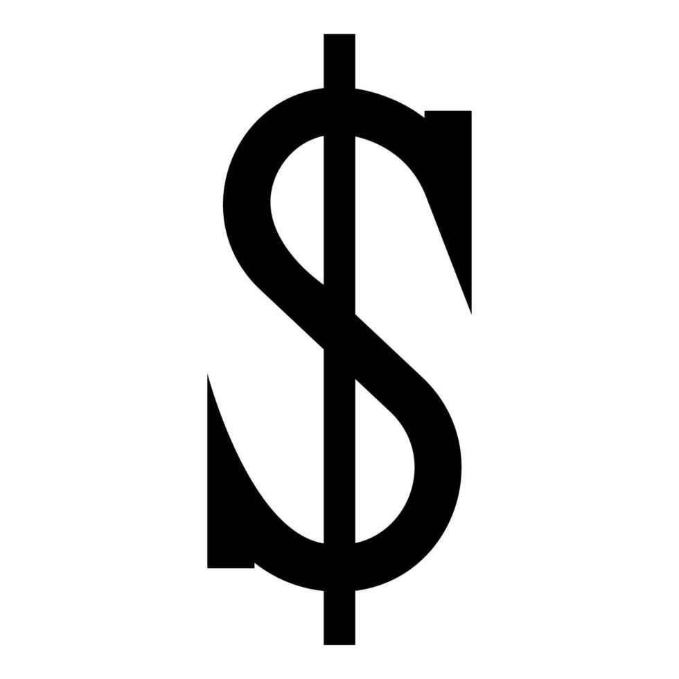 Dollar symbol sign currency icon black color vector