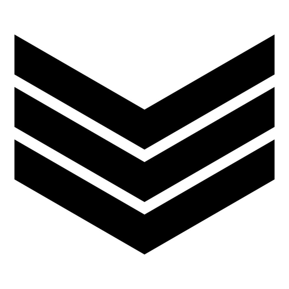 Army chevron military rank insignia badge symbol sign petty officer black vector