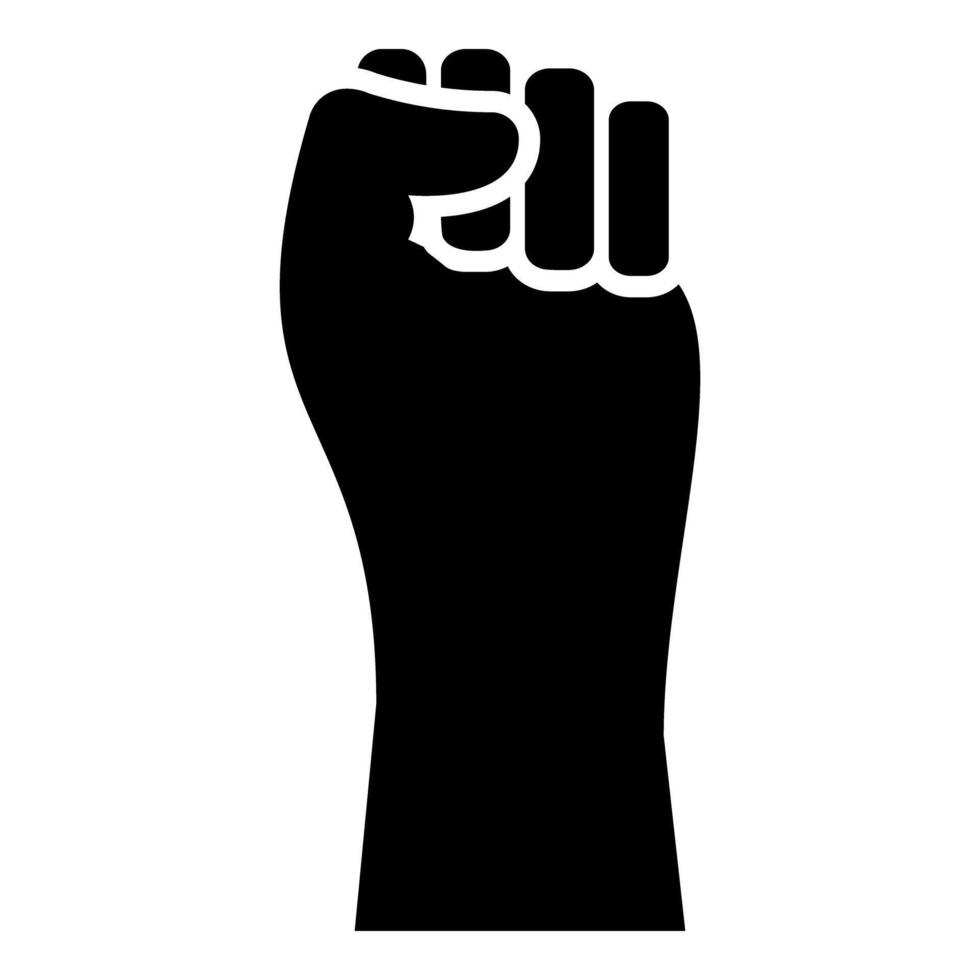 Anti feminism male symbol sign raised fist icon black color style vector