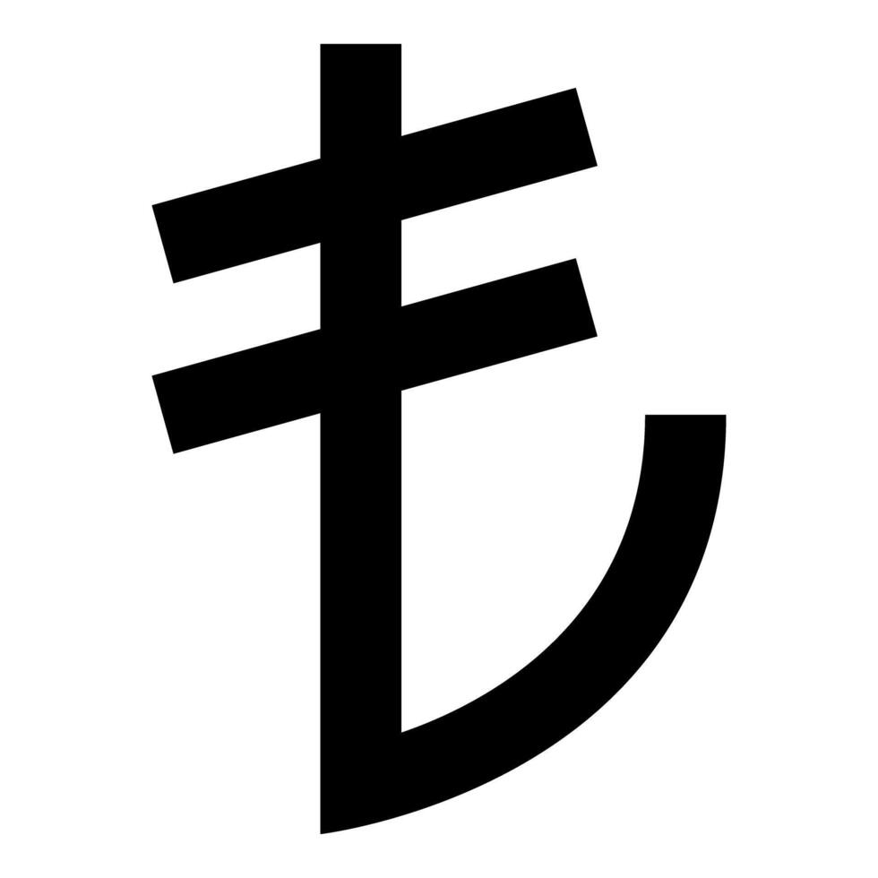 Turkish lira currency symbol money icon black color style vector