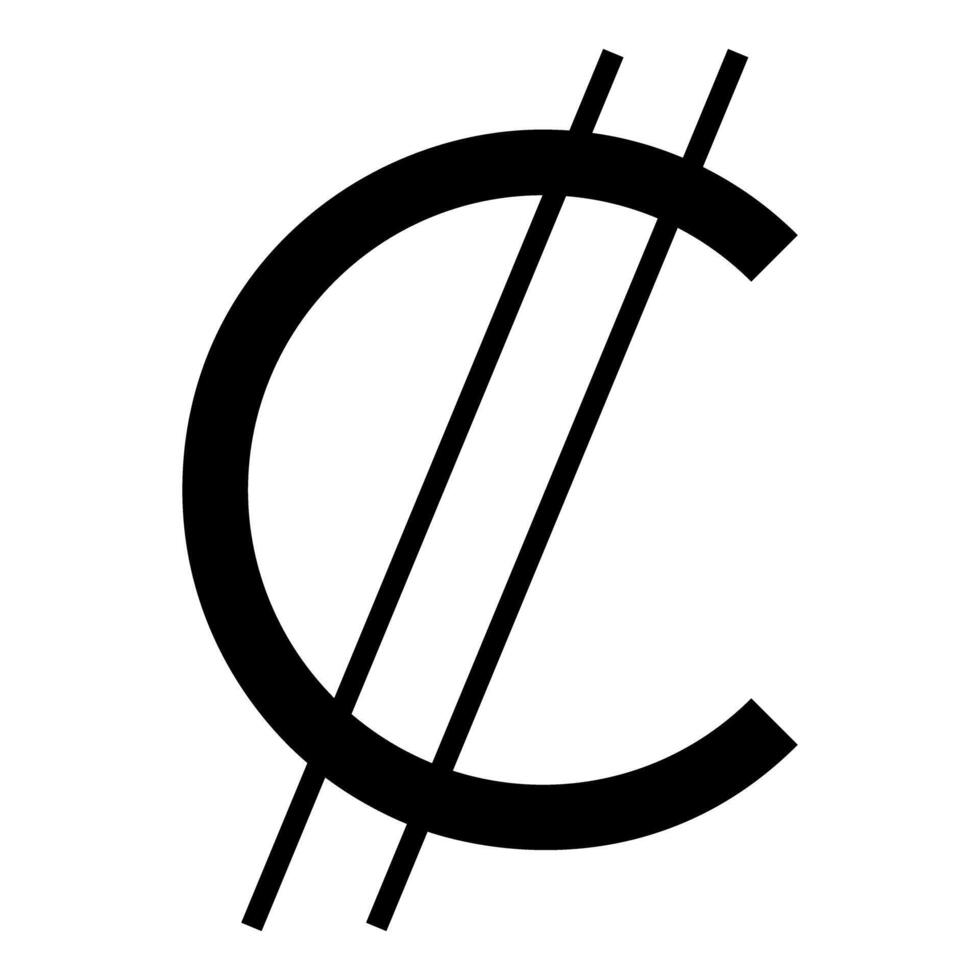 Costa Rica Colon currency symbol sign money icon black color style vector