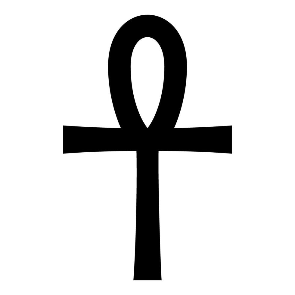 Coptic cross Ankh ancient Egyptian religious symbol icon black color style vector