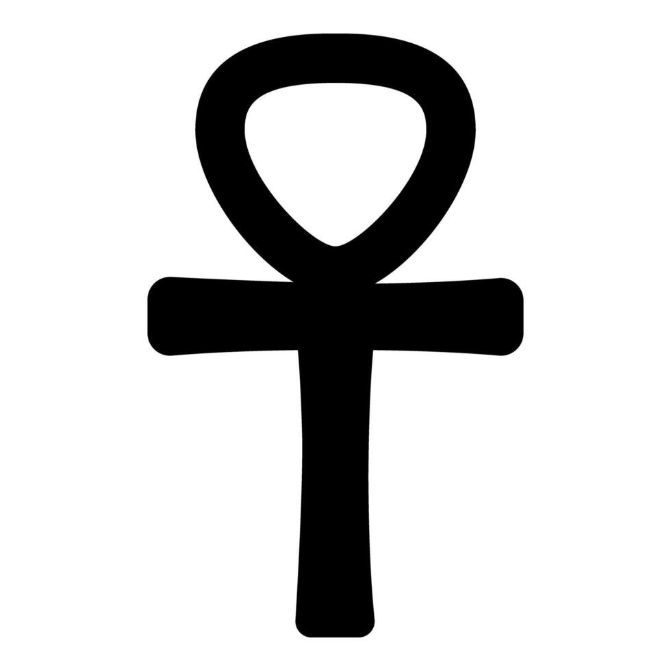 Ankh Coptic cross ancient Egyptian religious symbol icon black color style vector