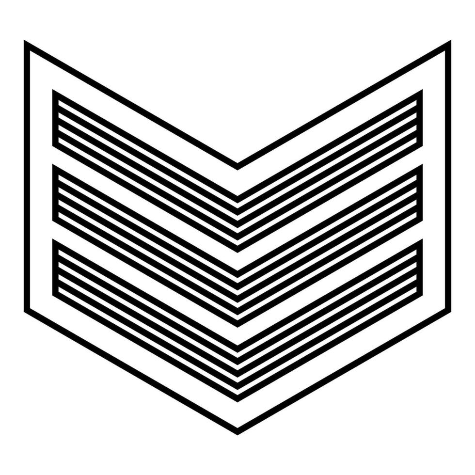 Army chevron military rank insignia badge symbol sign petty officer icon black vector