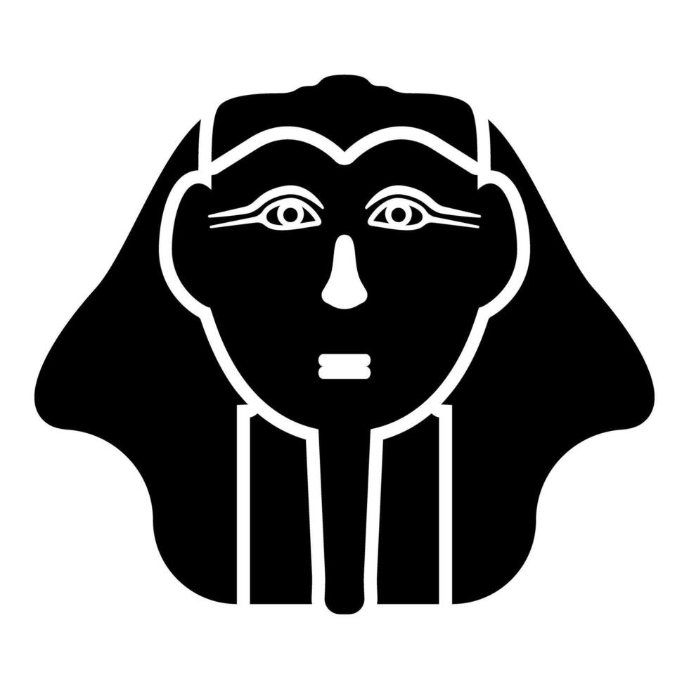 Head pharaoh cop faro mask black icon vector