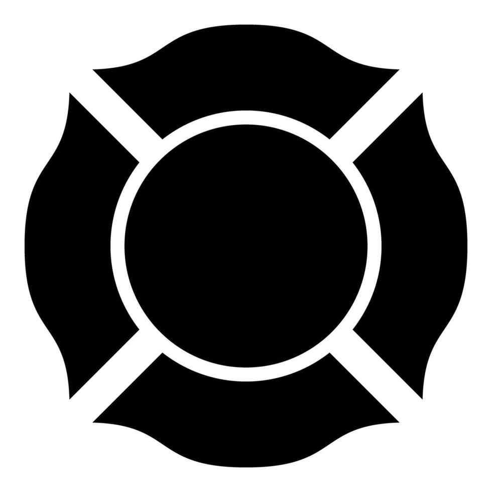 Firefighter cross Malta emblem fire fighter dept icon black color vector