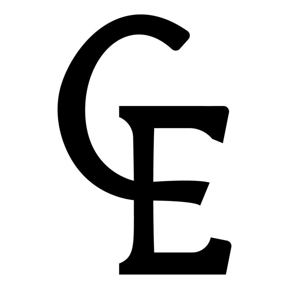 ECU European Currency Unit symbol euro-currency sign euro currency icon black color style vector
