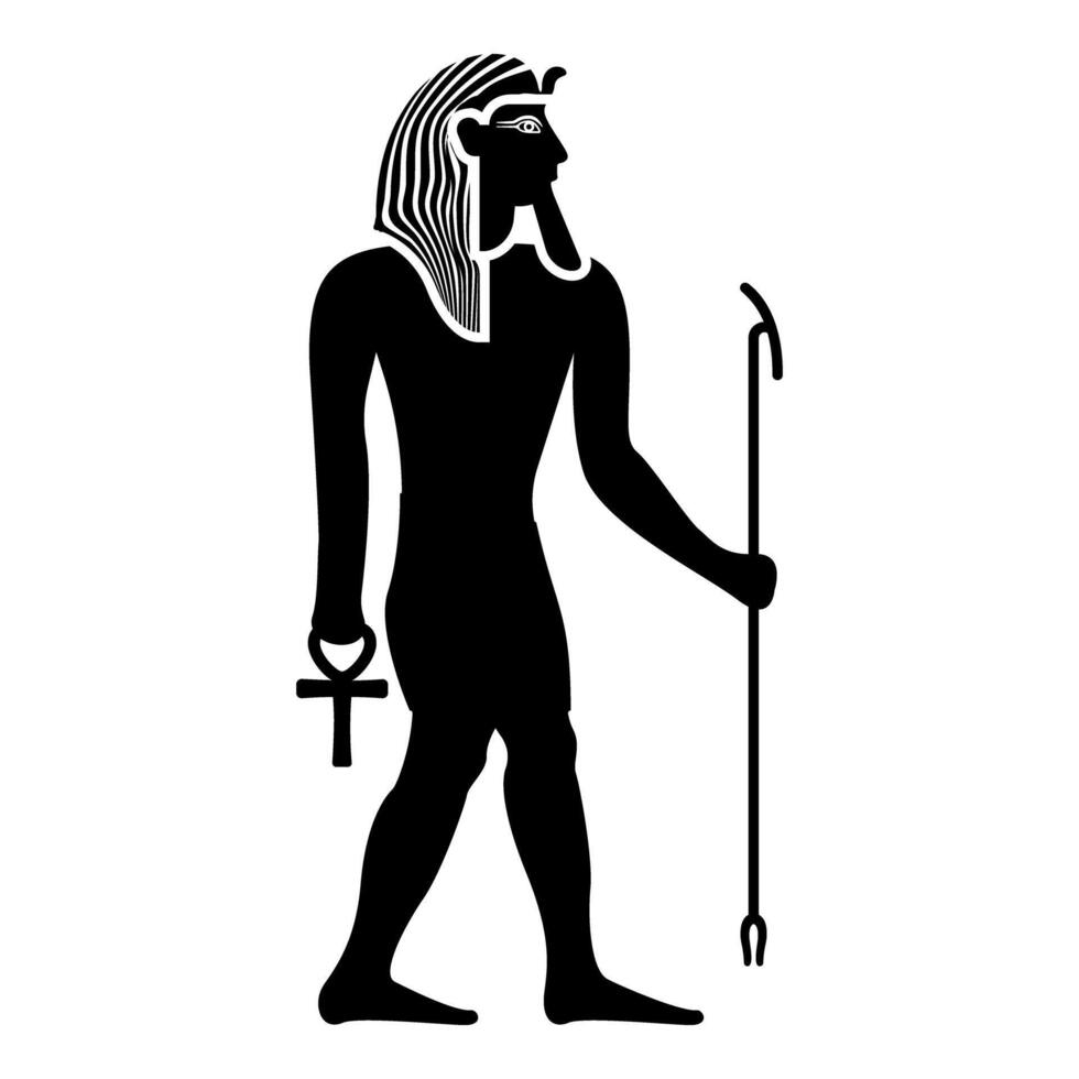 Egypt pharaoh Tutankhamen King Tut icon black color vector
