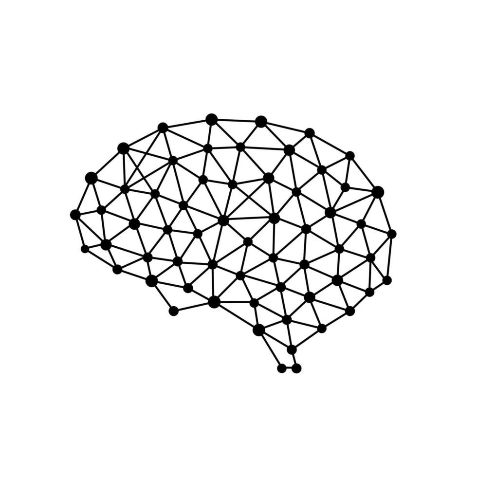 Complex neural brain network with more detailed point connections vector