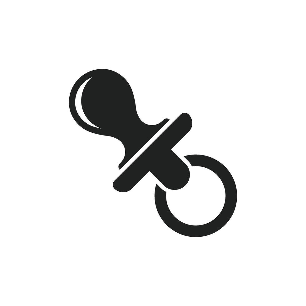 A black and white icon of a pacifier vector