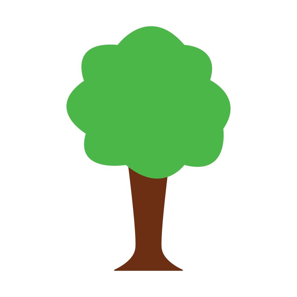 A tree with a green leaf on it vector