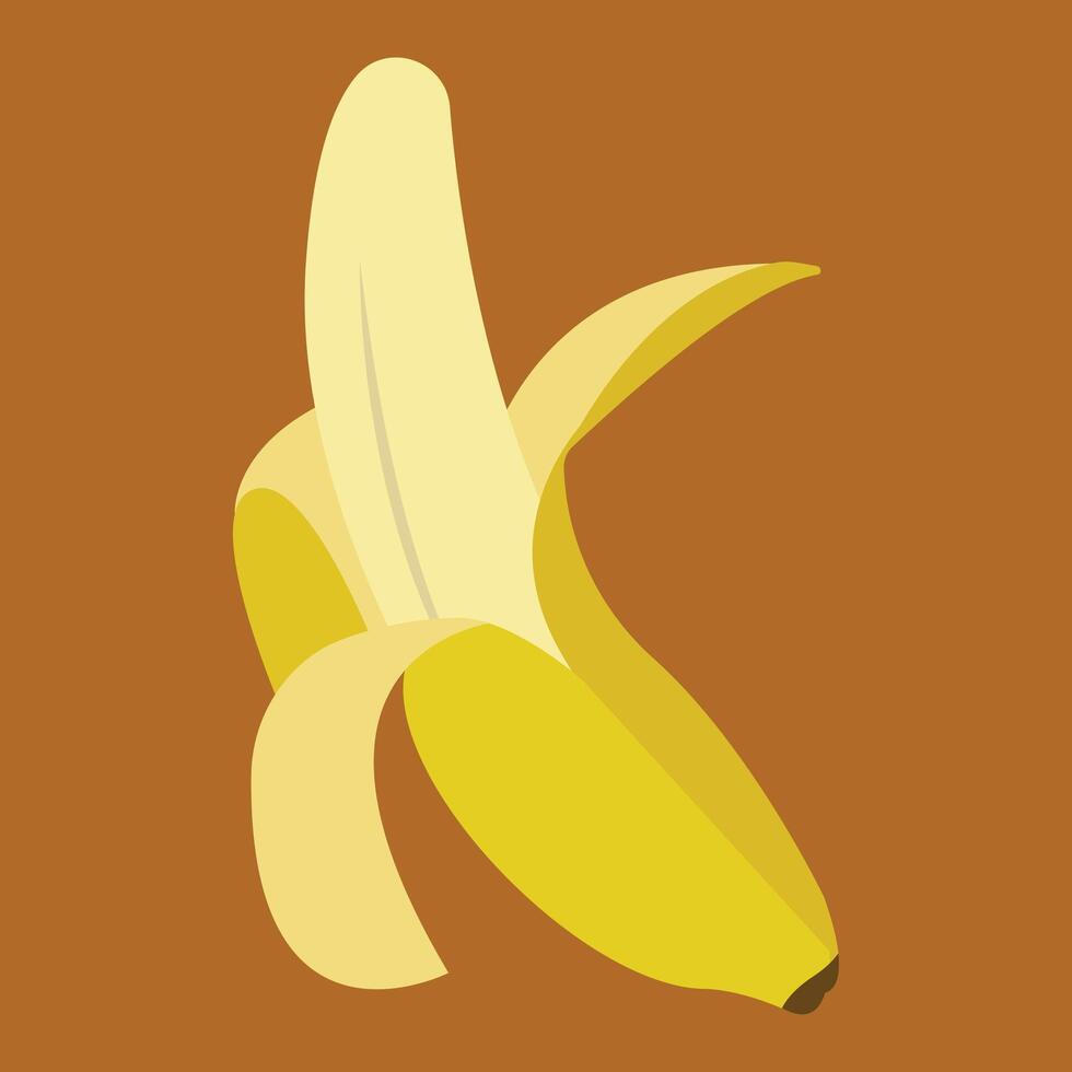banana fruit with skin on vector