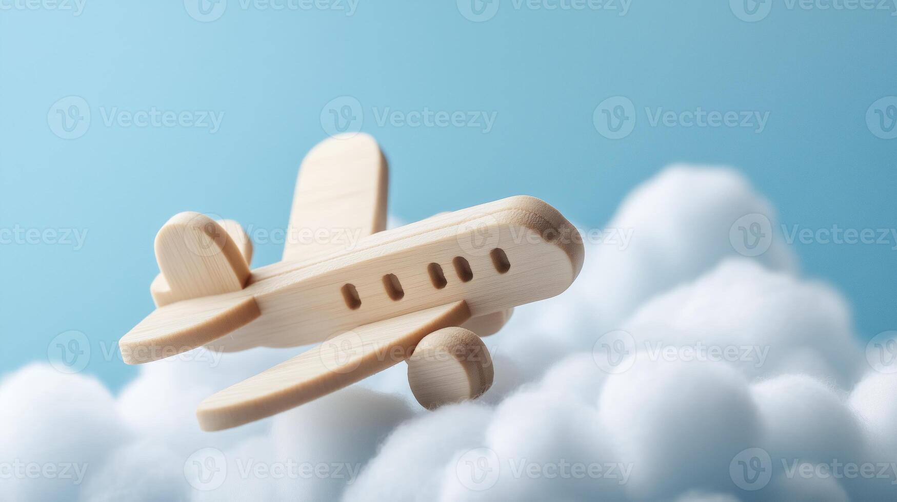 A toy airplane flying in the sky photo