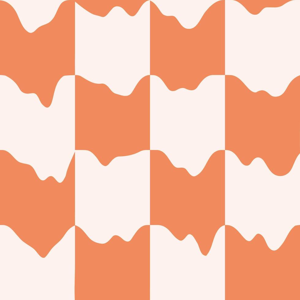 Wavy Chessboard Seamless Pattern vector
