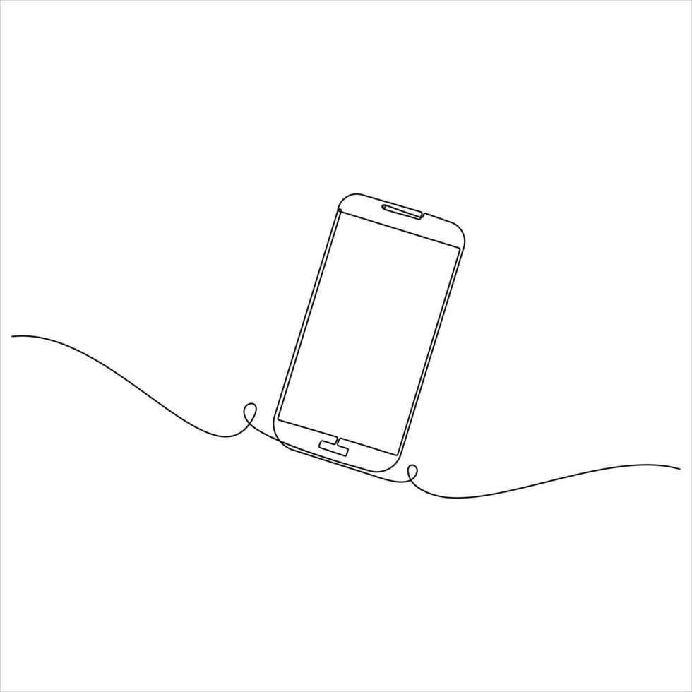 Minimalist Smartphone continuous line drawing line art drawing vector