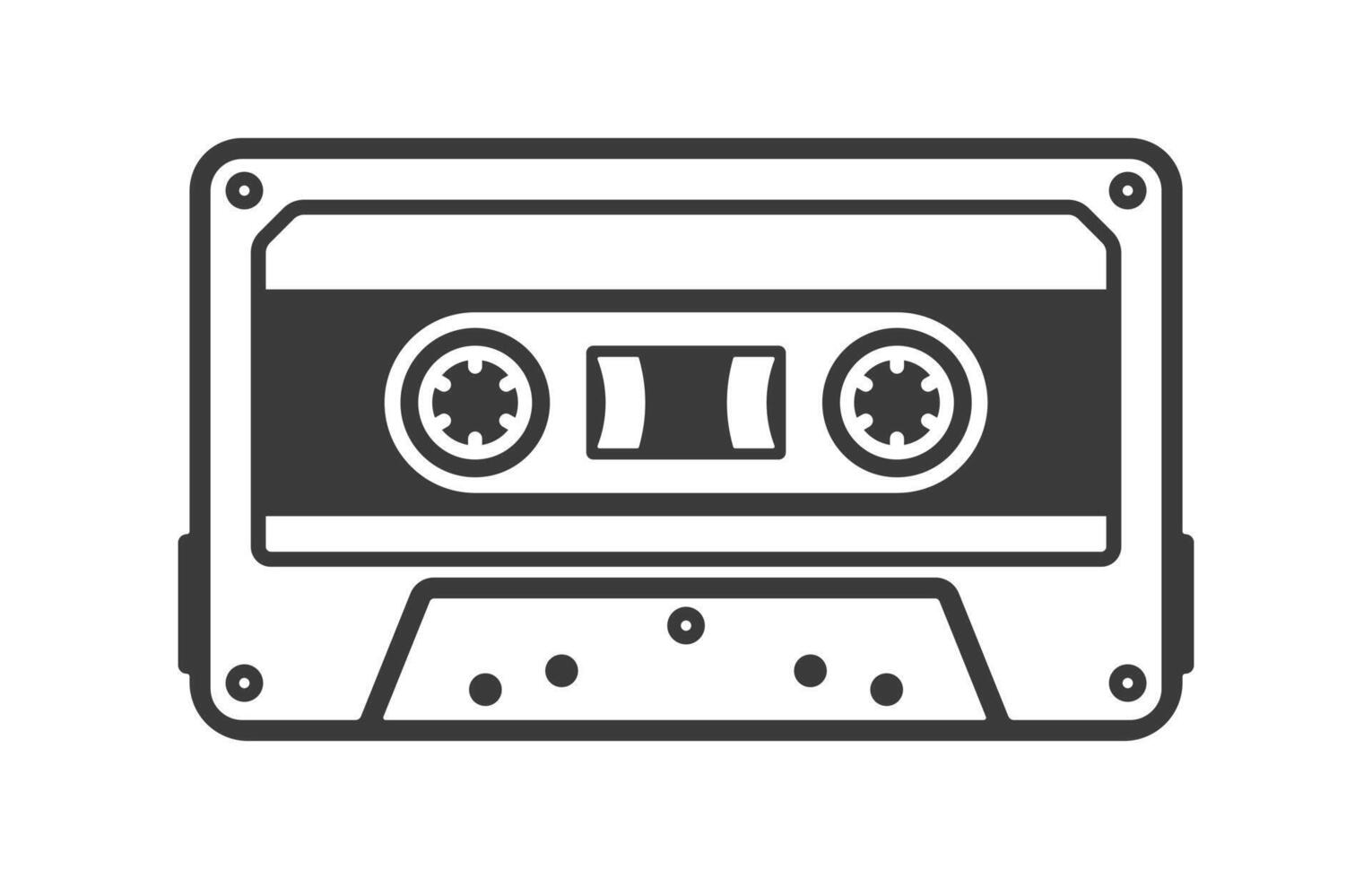 Cassette Tape Retro Vintage Mixtape icon symbol. Vintage 90s cassette logo sign. retro cassette illustration image. Isolated on white background. vector