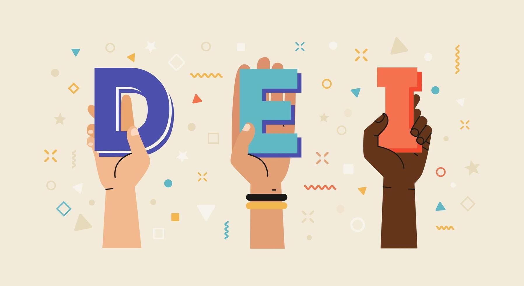Teamwork for diversity, equity, and inclusion vector