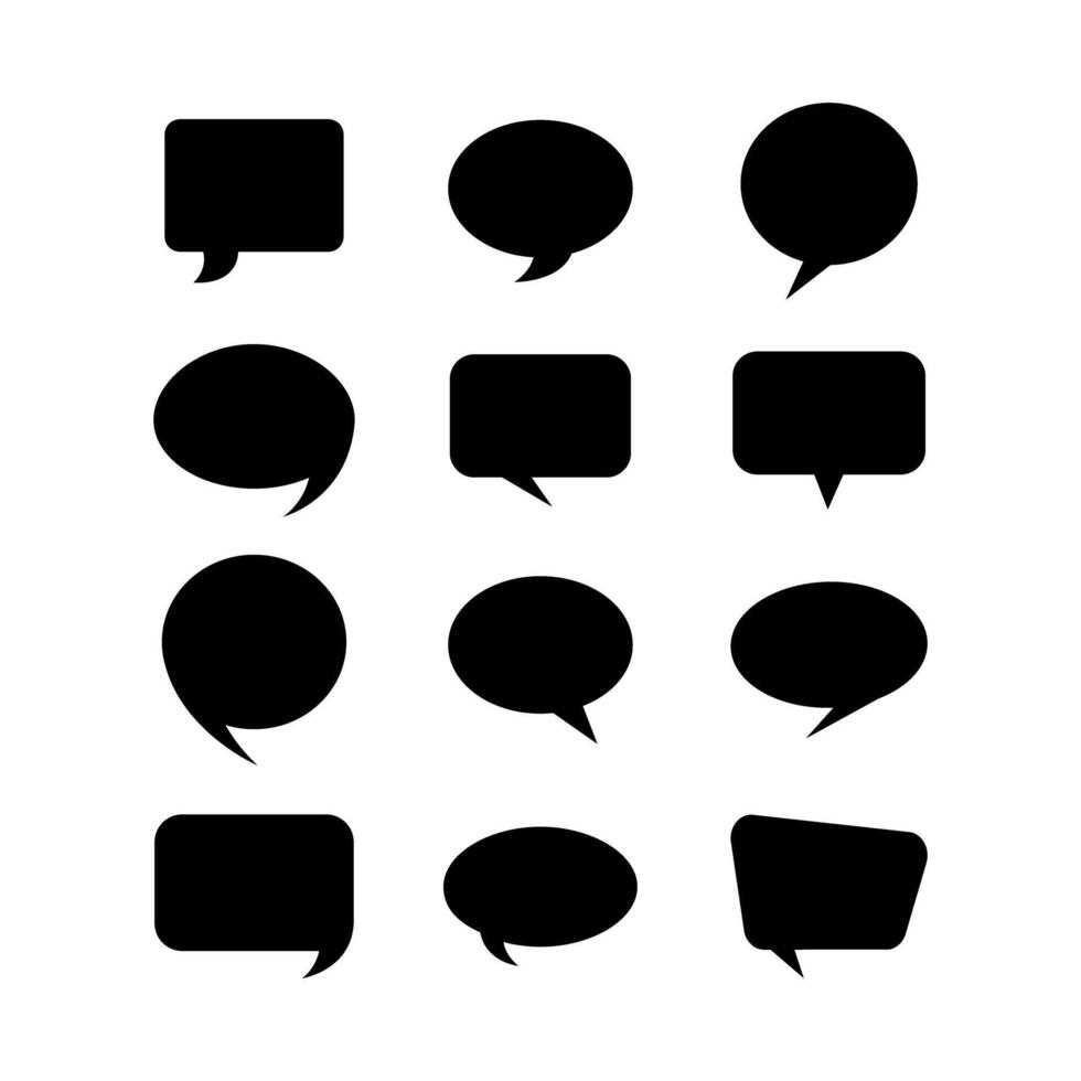 Text speech bubble different style blank banner set illustration vector