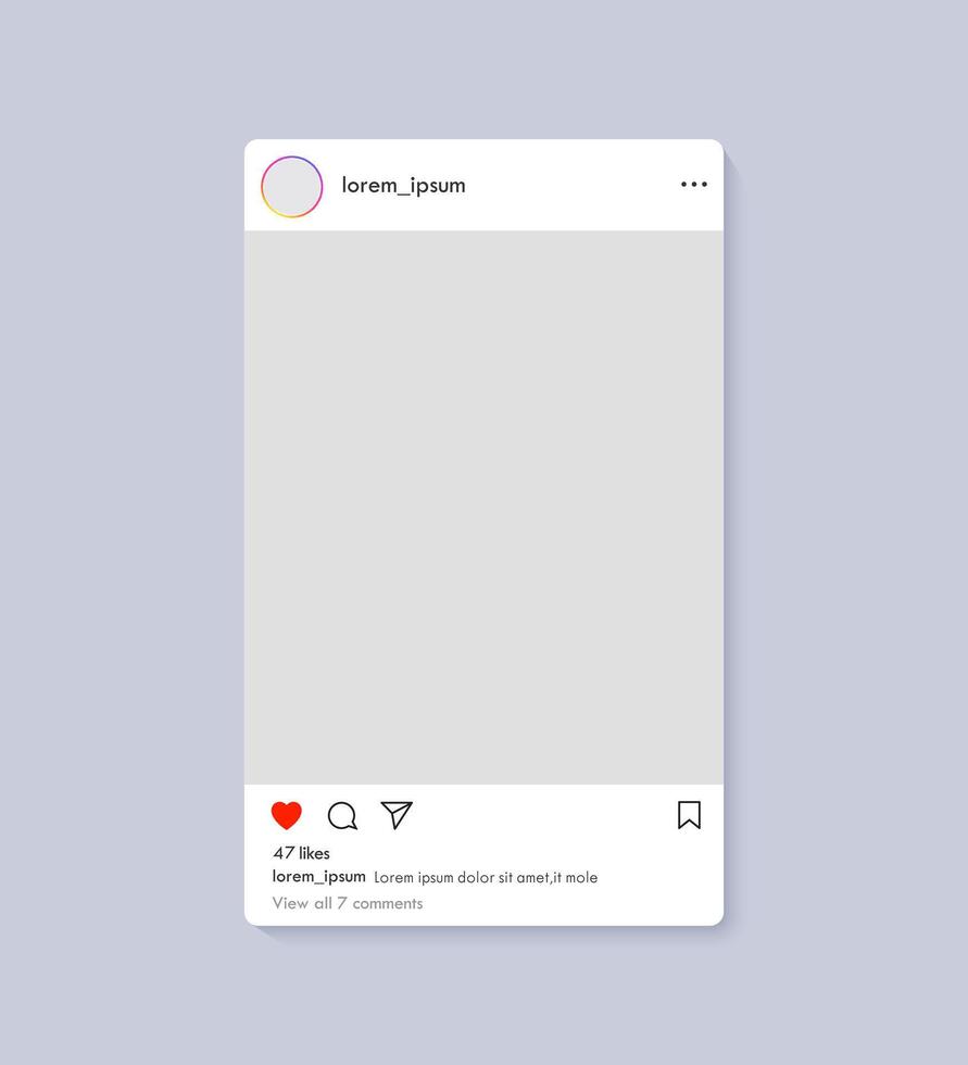 Social media post mockup user interface blank layout template illustration vector