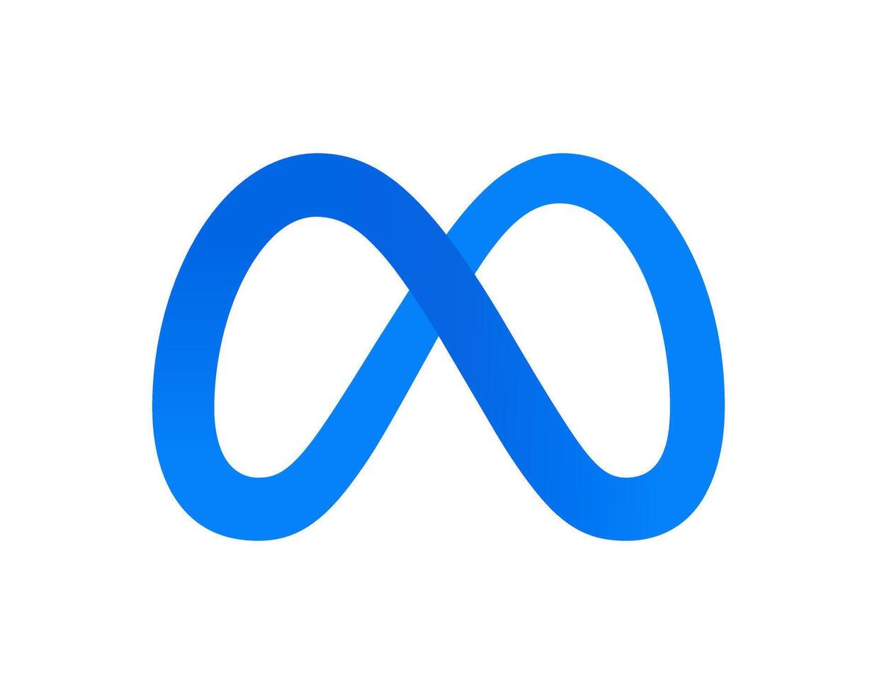 Meta logo social media, blue gradient icon isolated illustration vector
