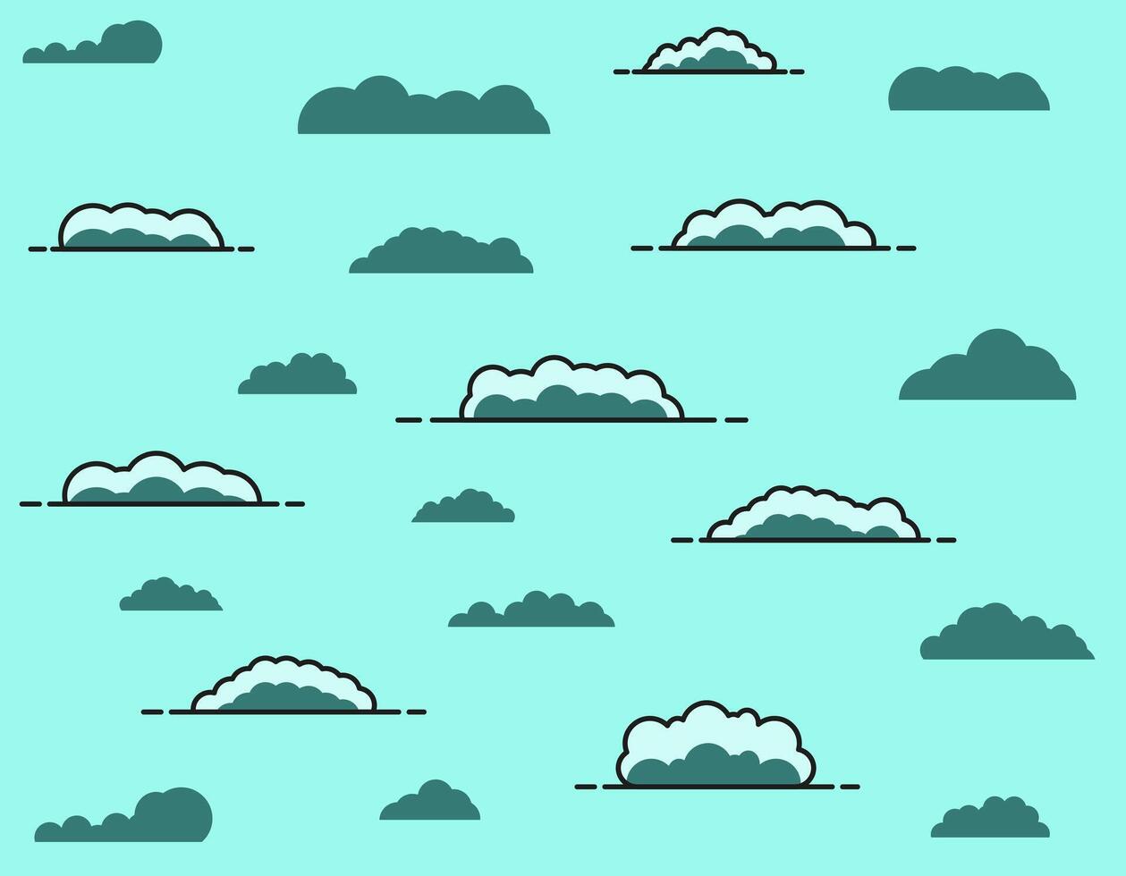 Set of clouds. Clouds in the sky. Abstract clouds set isolated on blue background. vector