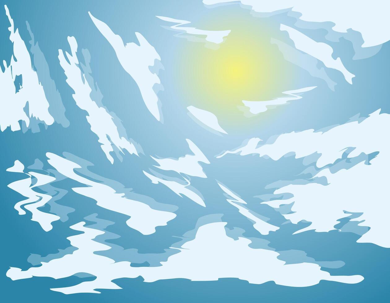 Abstract clouds in the sky in a gradient. Midday sun. Bright background. vector
