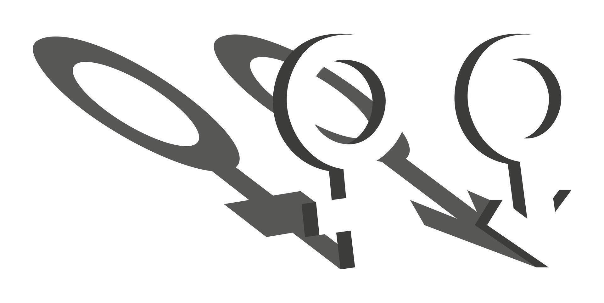 Love between a man and a woman. Icons and symbols for men and women. vector