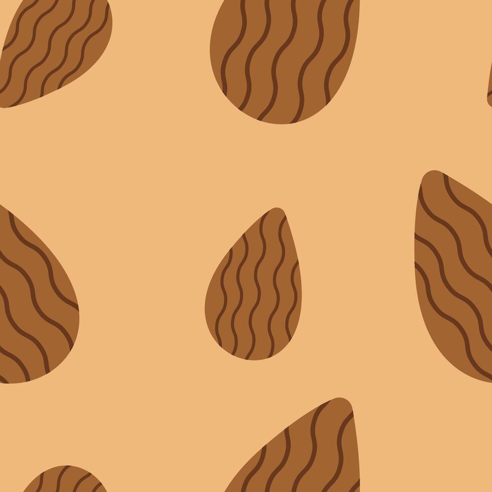 Seamless almond pattern background vector