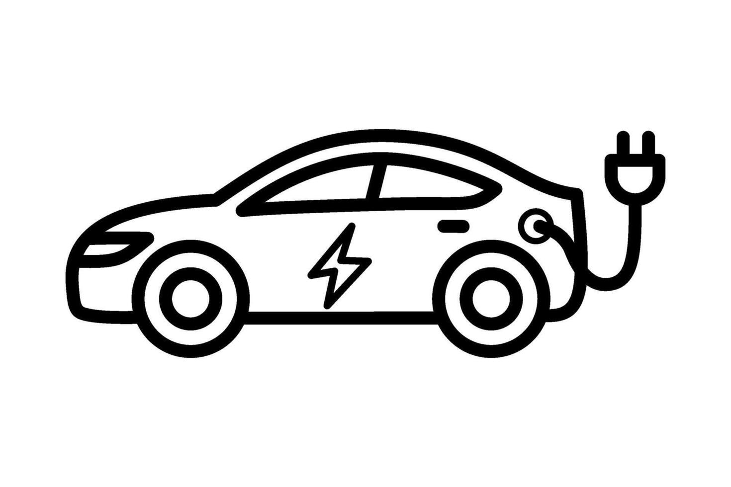 Electric car outline vector