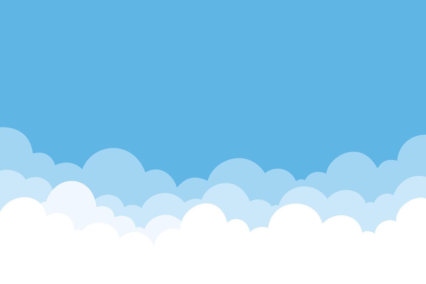 Cute fluffy clouds on blue sky background for border banner vector
