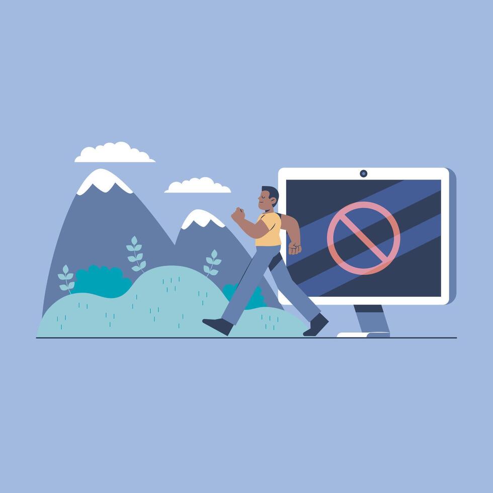 healing from work illustration in isolated background vector