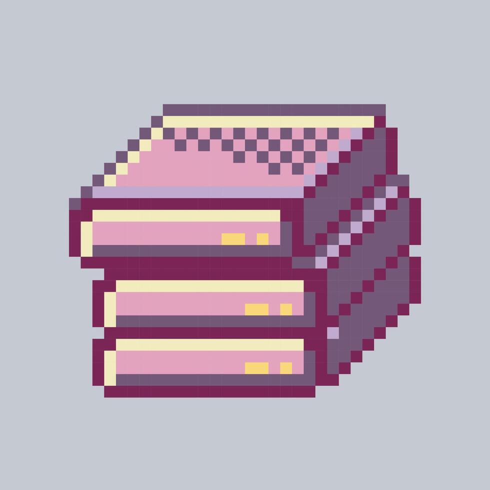 pile of hard drive in pixel art style with isolated background vector