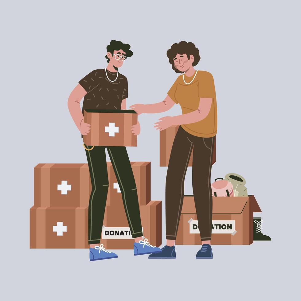 People donation illustration in isolated background vector