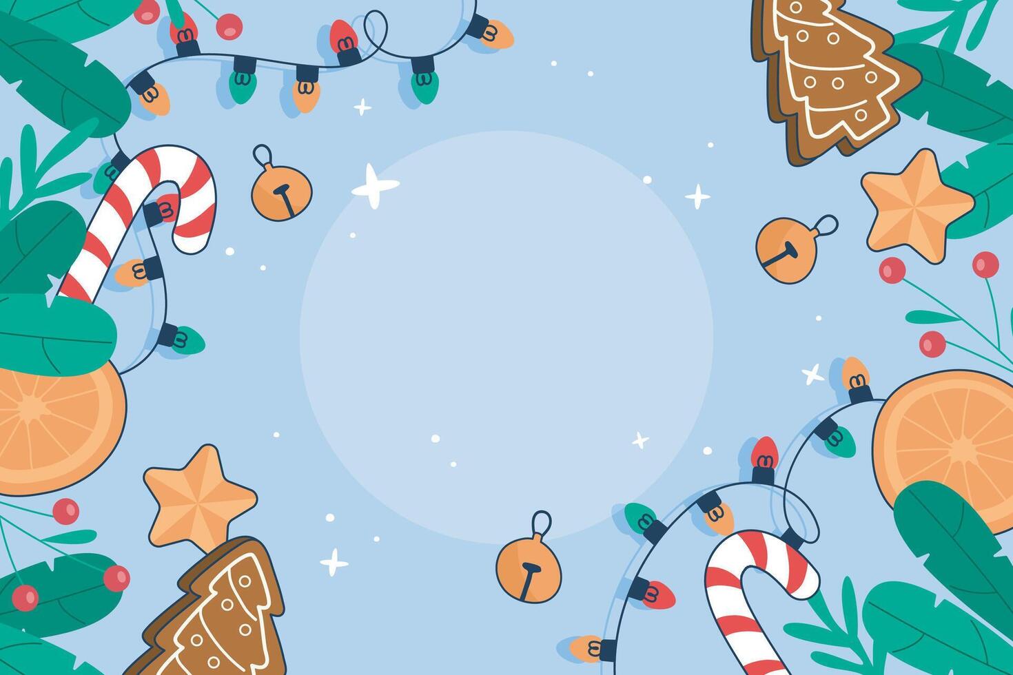 Christmas Blue blank text space background in horizontal screen vector