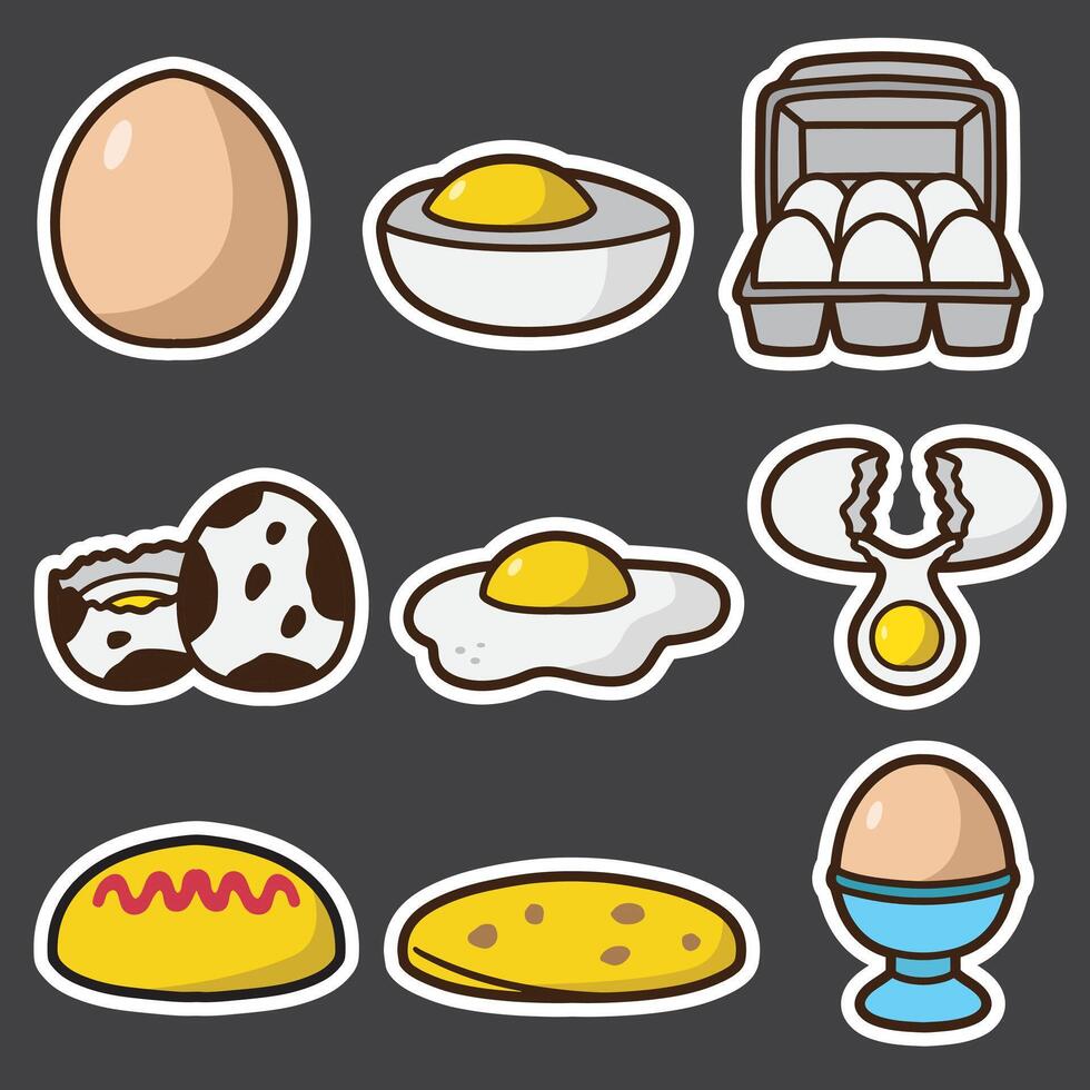 set of egg good for sticker, badge, element design, icon, etc vector