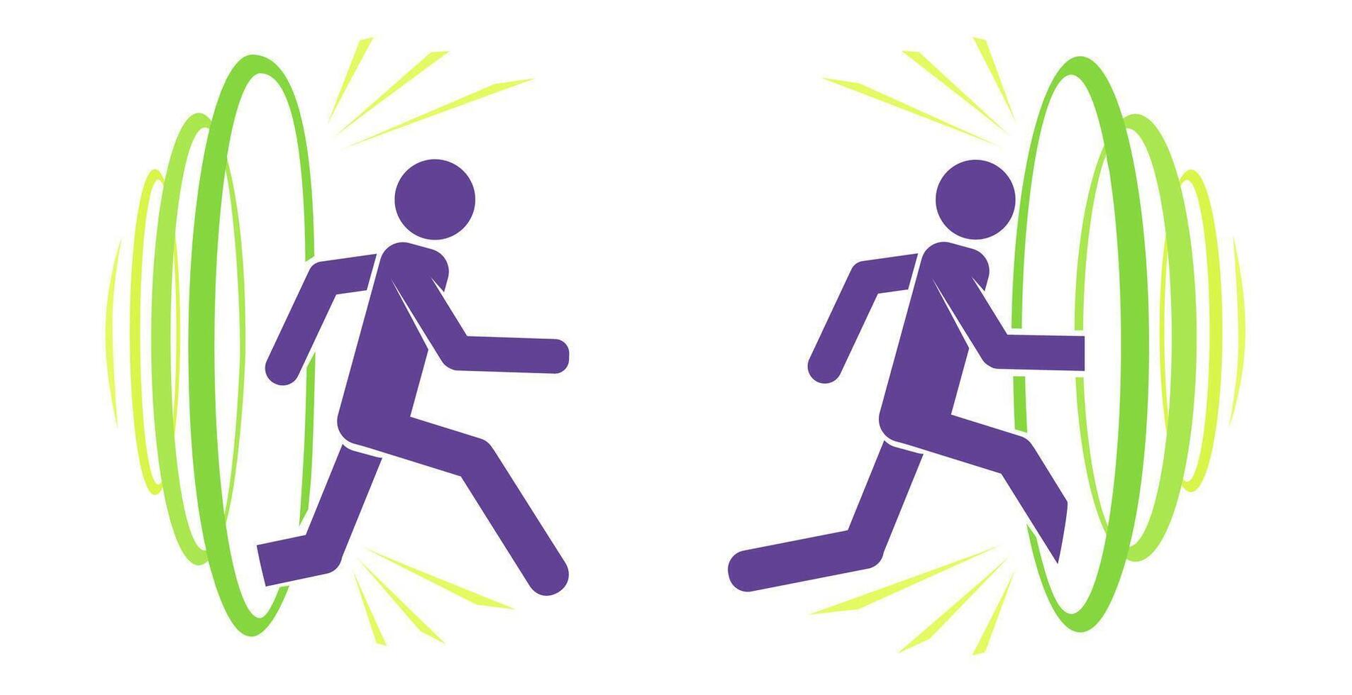 Illustration of a journey through time. Portal or time machine. vector