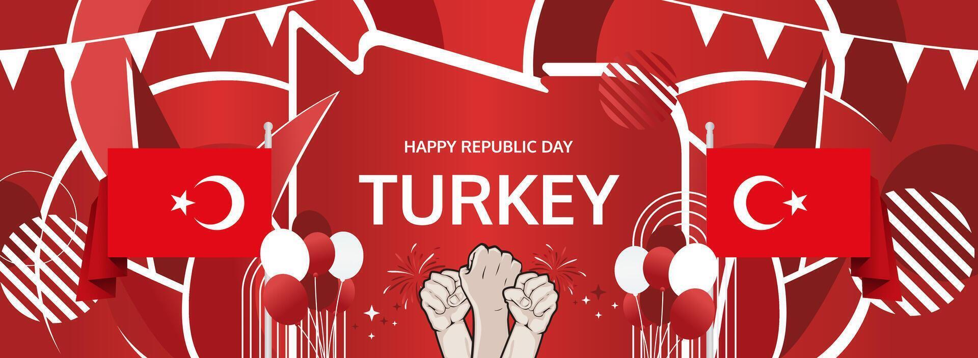 29 October Happy Republic Day layout. Horizontal background with modern style. Best for carnival posters, tourism outreach, or limited-time sales events vector